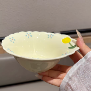 BOWL CERAMICA CHICA CON FLOR AMARILLO