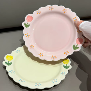 PLATO CERAMICA CON FLOR AMARILLO