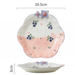 PLATO CERAMICA CON FLOR Y BLUEBERRY