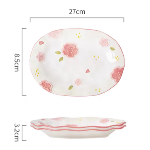 PLATO CERAMCA 10.5" CON FLOR CEREZO