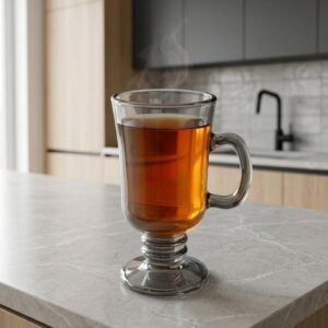 Taza de vidrio espejada capuccino