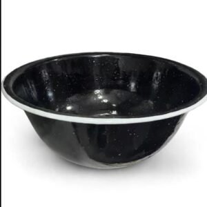 Bowl enlozado negro c/puntitos 20cm