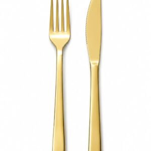 Cuchillos x10 descartables dorado