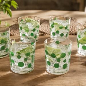 Vaso circulos verde x6 380ml