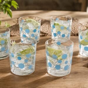Vaso circulo celeste x6 380ml