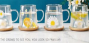 TAZA VIDRIO + TAPA DE BAMBU