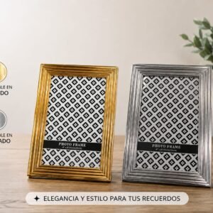 Porta 10x15 silver marco rayado