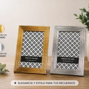 Porta 13x18 silver plate marco rayado
