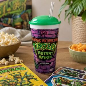 Vaso con tapa y sorbete personajes