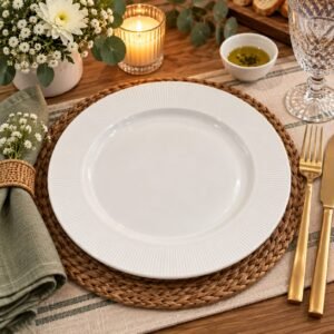 Plato playo 28cm hueso