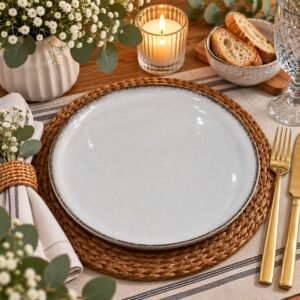 Plato playo jaspedo gris 27cm