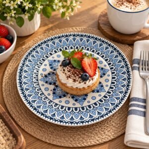 Plato postre ceramica 19cm mandala