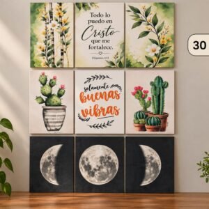 Placa triptico 30x60