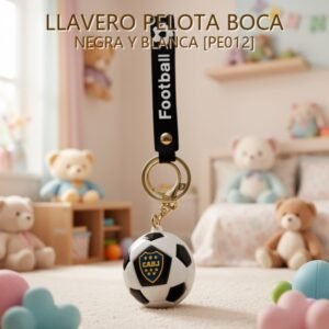 LLAVERO PELOTA BOCA NEGRA Y BLANCA [PE012]