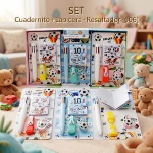 SET Cuadernito+Lapicera+Resaltador FUTBOL & SNOOPY 0066 [006]