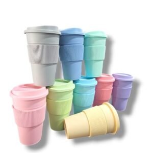 Vaso star con tapa pastel