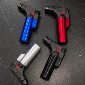 Encendedor DOBLE Soplete Recargable con Llama Jet y Base – Colores Sur