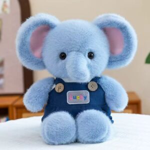 Elefante azul con jardinero 40cm