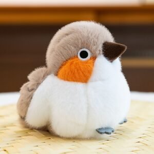 Pájaro beige y naranja