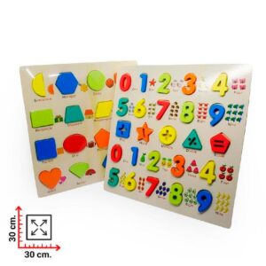 TABLERO ENCASTRE FORMAS, LETRAS Y NUMEROS