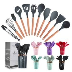 SET DE UTENSILLOS X12PCS SILICONA 5 COLORS