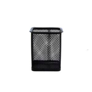 PORTA LAPIZ CUADRADO METAL NEGRO