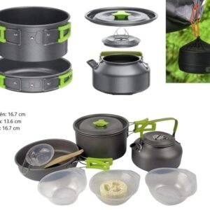 JUEGO OLLAS DE ALUMINIO MARMITA PARA CAMPING 12 PCS
