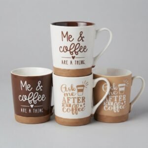 TAZA DE CERÁMICA – DISEÑO COFFEE CON BASE RÚSTICA