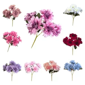 Ramo Crisantemo Artificial Viene 5 Flores Grande