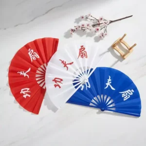 Abanicos Oriental Taichi Kung fu 33CM Alto PVC y Tela