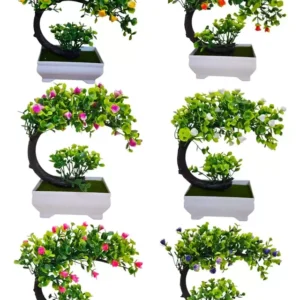 Bonsai Planta Artific. Con Flores Decoracion Regalo 19cm A