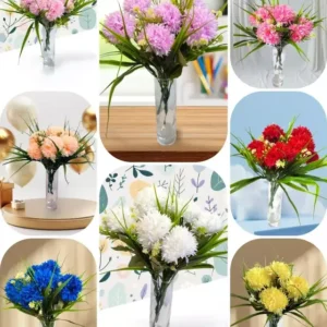 Ramo Crisantemo Artíficial Con 5 Flores