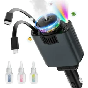 Cargador De Auto Retractil Aromaterapia Luz Estrellas 5 En 1 C/PERFUNE