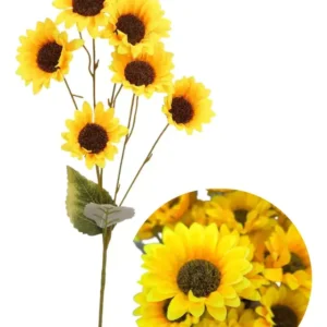 Vara Girasol Artificial Viene 6 Flores 75cm Alto
