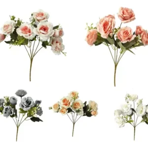 Ramo Rosa Artificial 5rosas+ 2pimpollos