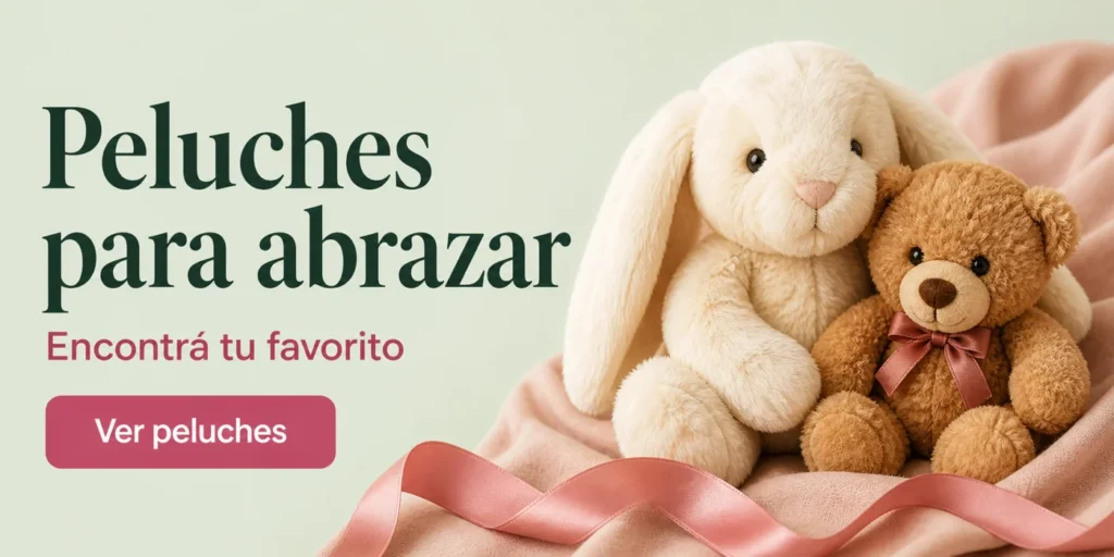 Peluches para abrazar. Encontrá tu favorito. Ver peluches.