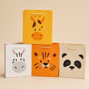 BOLSA CARTON ESTAMPADA ANIMALES MEDIANOS