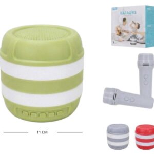 PARLANTE MINI BLUETOOTH KARAOKE CON DOBLE MICROFONO