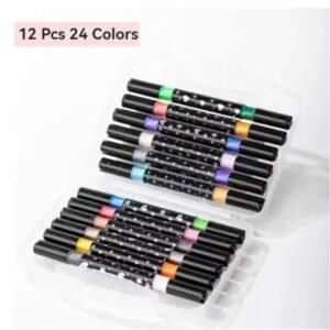 MARCADOR BRILLANTE X 12PC DOBLE PUNTA (24 COLORES)