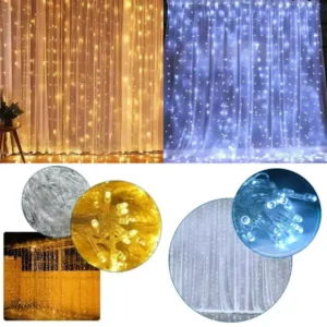 Cortina led 2 x 1.5 mtros 144 luces color frio -calida