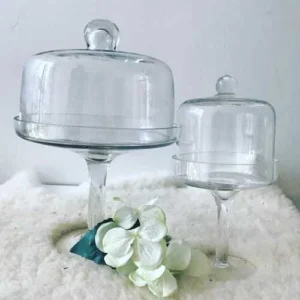 BASE VIDRIO PARA POSTRE CON PIE