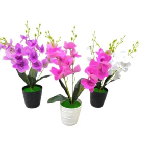 PLANTA ORQUIDEA ARTIF C/MACETA 42CM 20FLORES