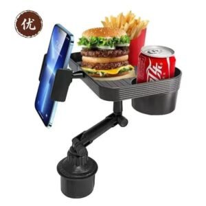 Bandeja para Auto con Portavasos y Soporte de Celular